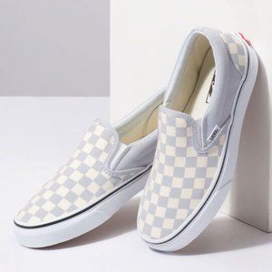 Vans Checkerboard Gray and White Slip-On Shoes  Womens 8.5